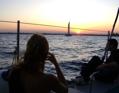 puesta de sol catamaran valencia